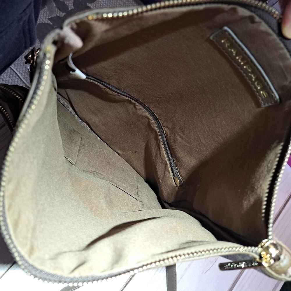 Rampage Fold Over Adjustable Crossbody Bag With Detachable Quilted Look Pouch - Picture 8 of 16